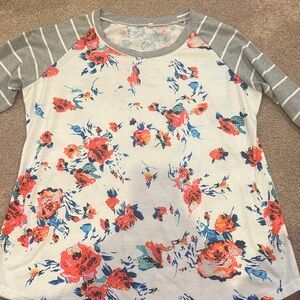 Floral Raglan Sleeve Top
